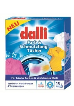 Абсорбирующие салфетки Dalli Farb & Schmutzfangtucher для всех типов тканей, 15 штук